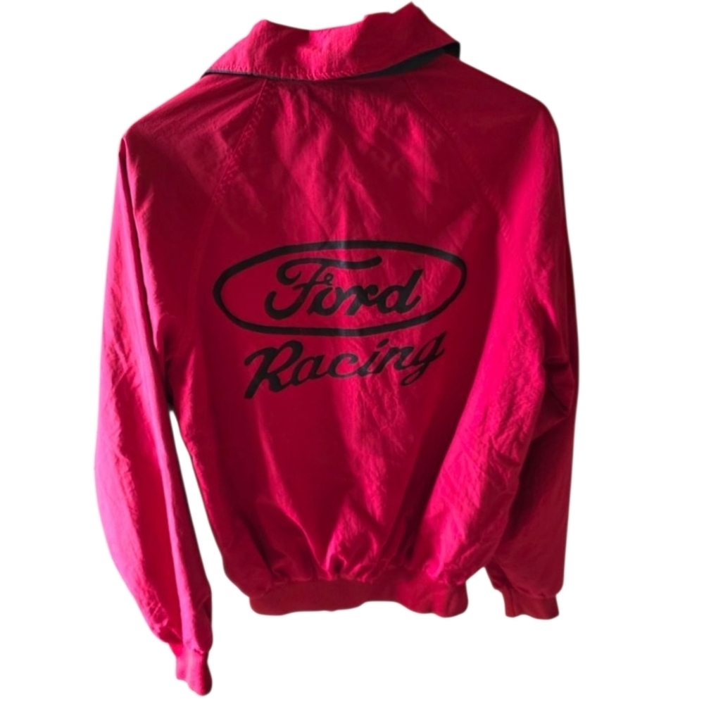 Vintage Ford Racing Red and Navy Windbreaker Jacket Made in USA Mens Size Medium
